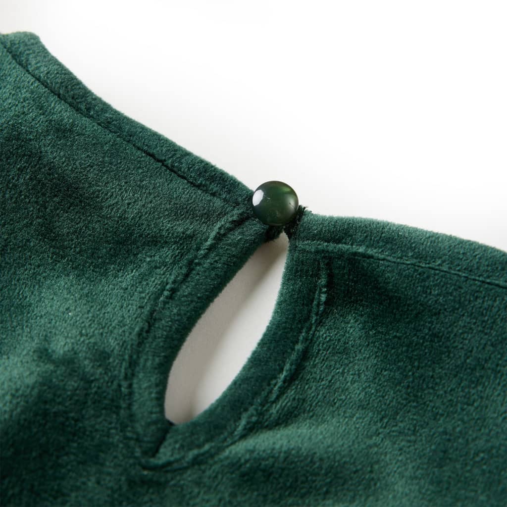 Blusa para criança com folhos verde-escuro 116