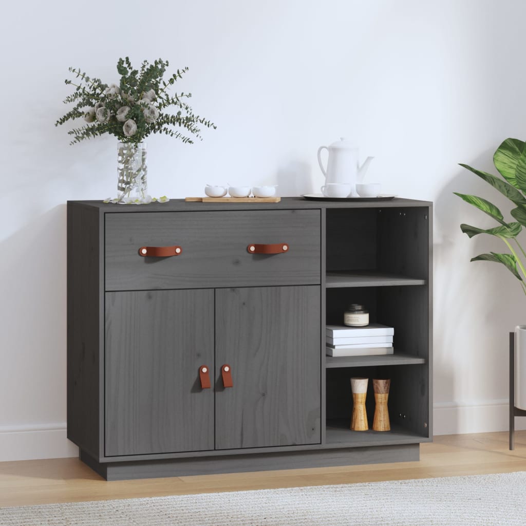 Mesa consola 98,5x40x75 cm madeira de pinho maciça cinza