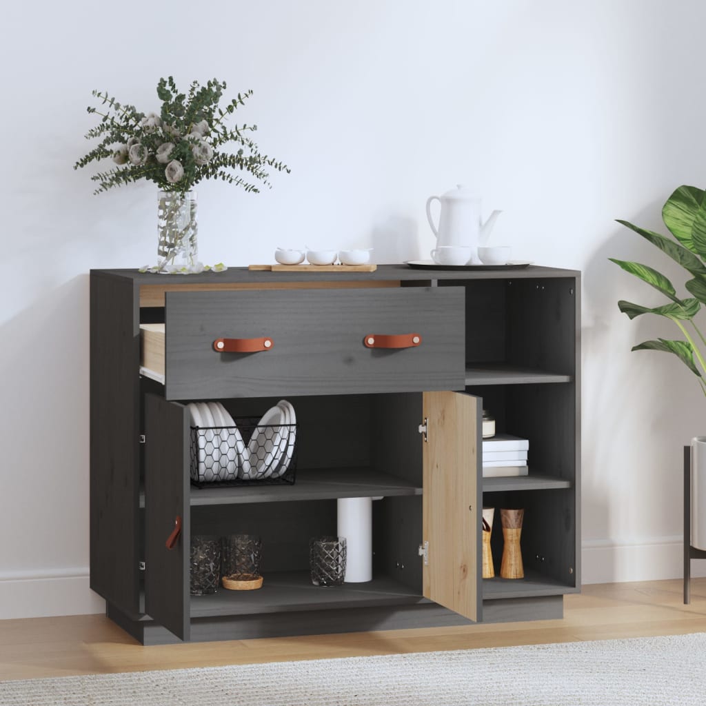Mesa consola 98,5x40x75 cm madeira de pinho maciça cinza