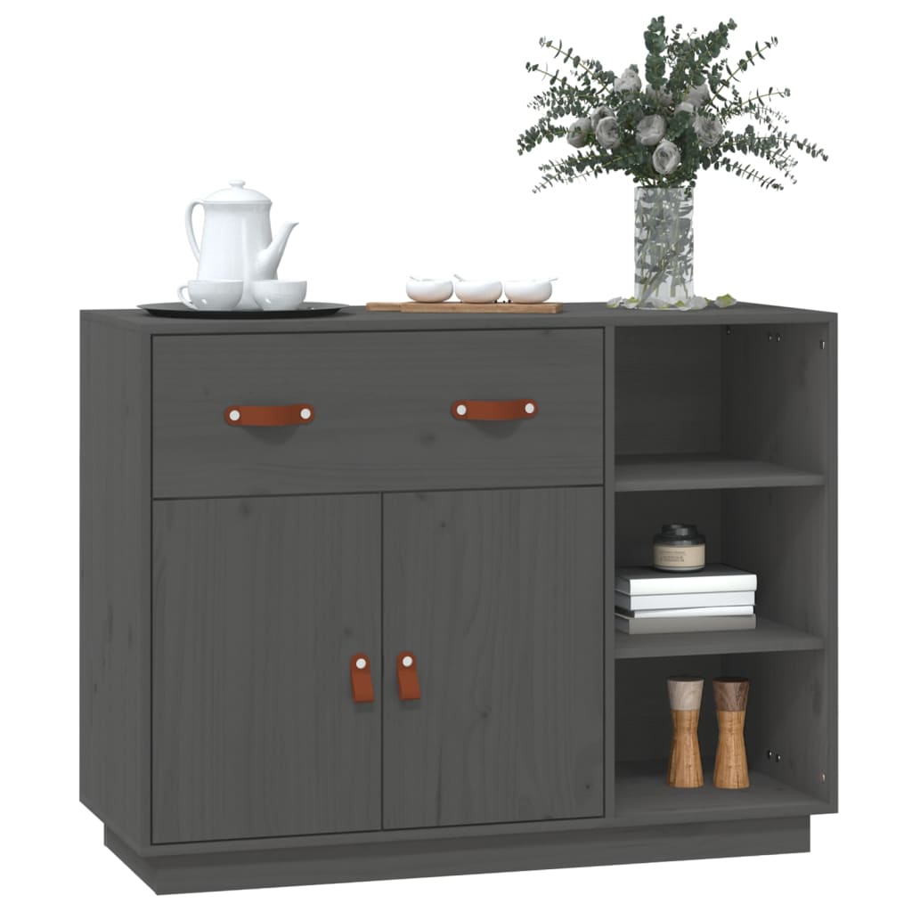 Mesa consola 98,5x40x75 cm madeira de pinho maciça cinza