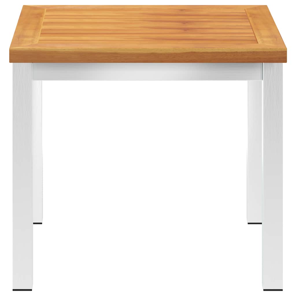 Mesa de apoio jardim 45x45x38 cm acácia maciça/aço inoxidável