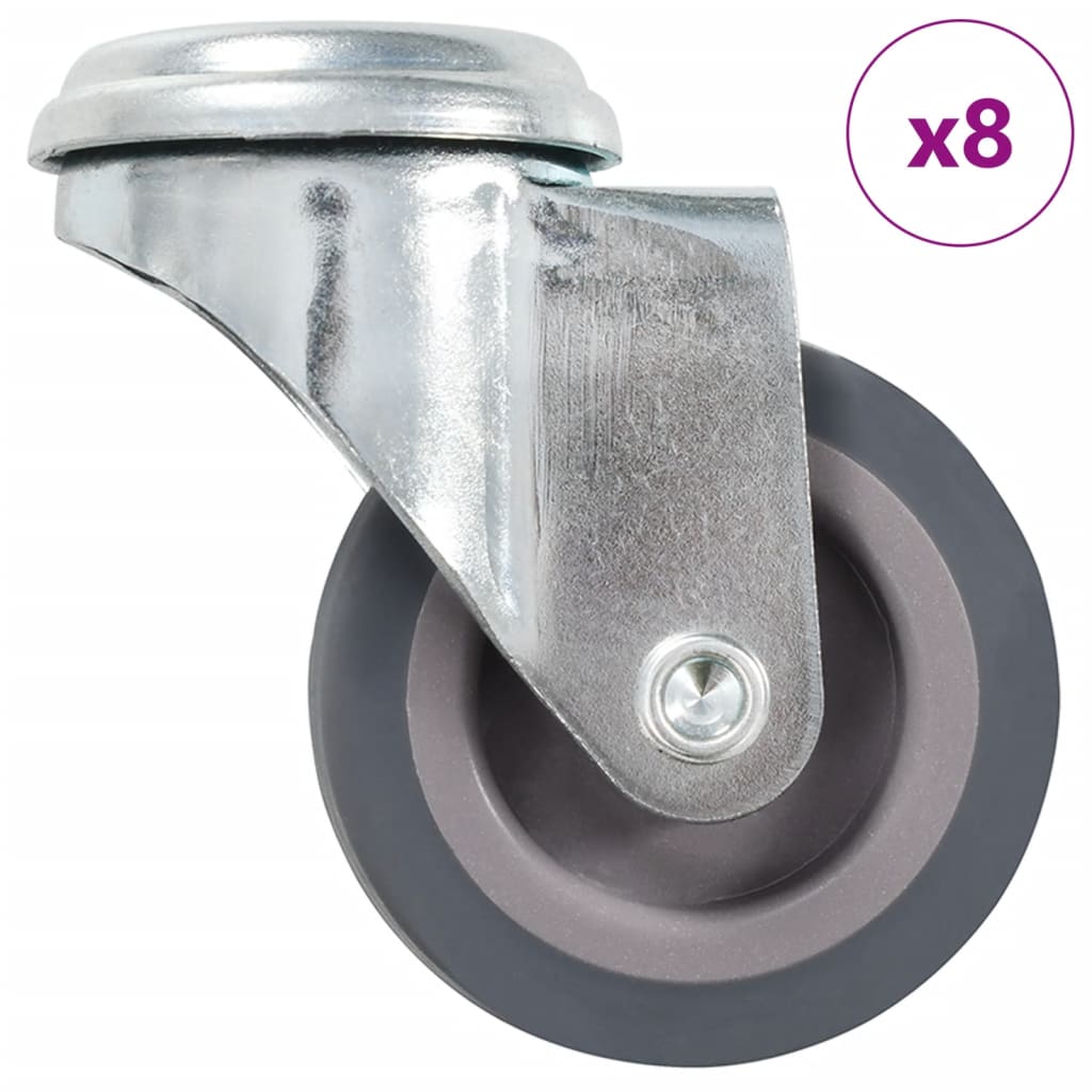8 Pcs rodas giratórias com furo roscado 50 mm