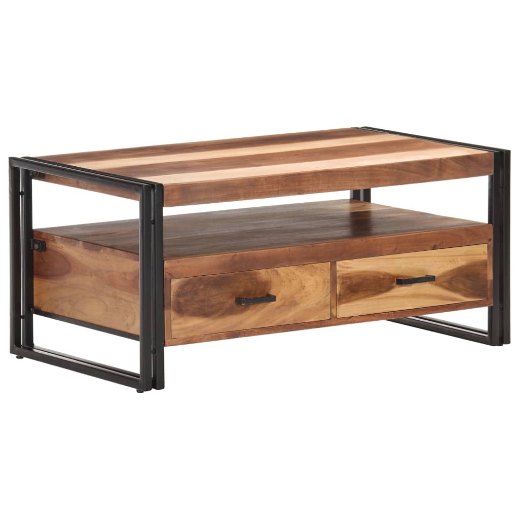 Mesa de centro 100x55x45 cm madeira de acácia maciça