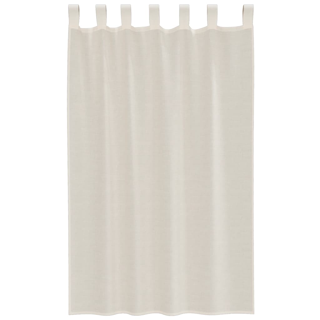 Cortinas de voile com aba 2 pcs creme