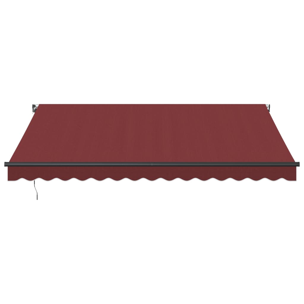 Toldo retrátil manual com luzes LED 400x350 cm bordô