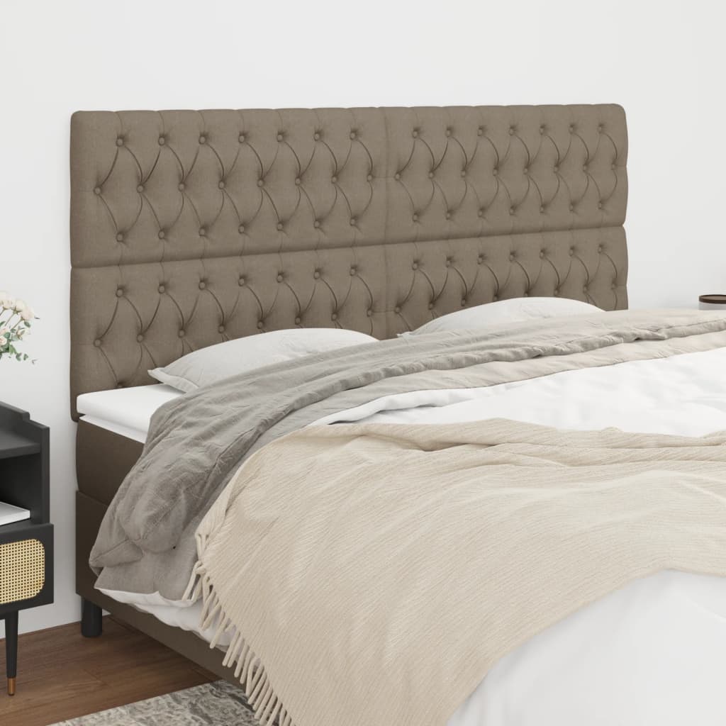 Cabeceira taupe 180x7x118/128 cm tecido