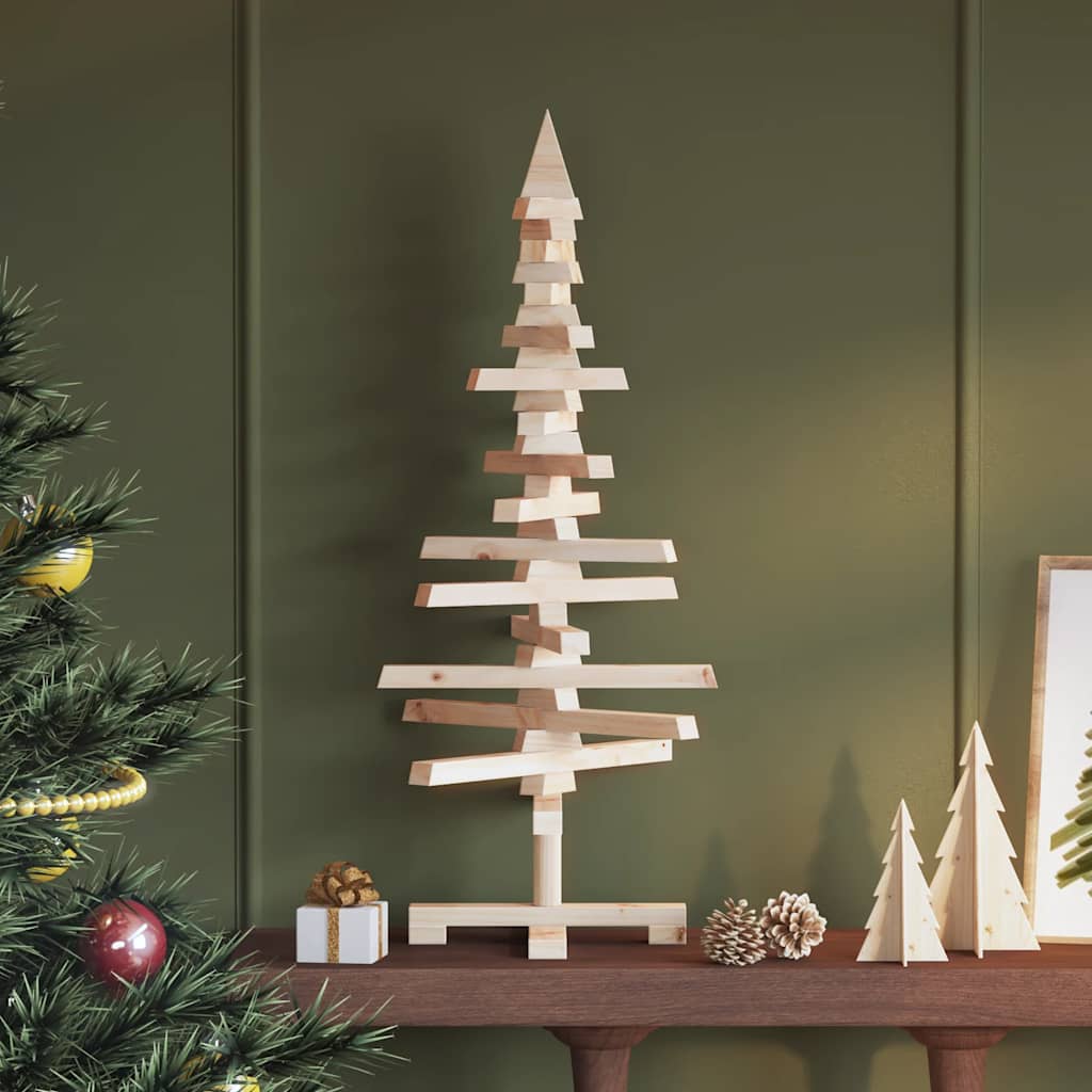 Árvore de natal decorativa 90 cm madeira de pinho maciça