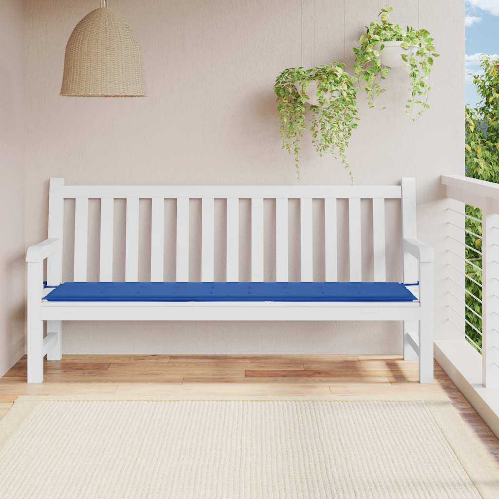 Almofadão p/ banco de jardim 200x50x3cm tecido oxford azul real