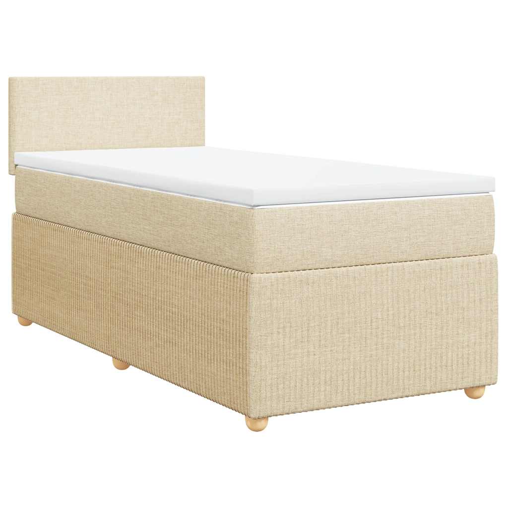 Cama com molas/colchão 100x200 cm tecido cor creme