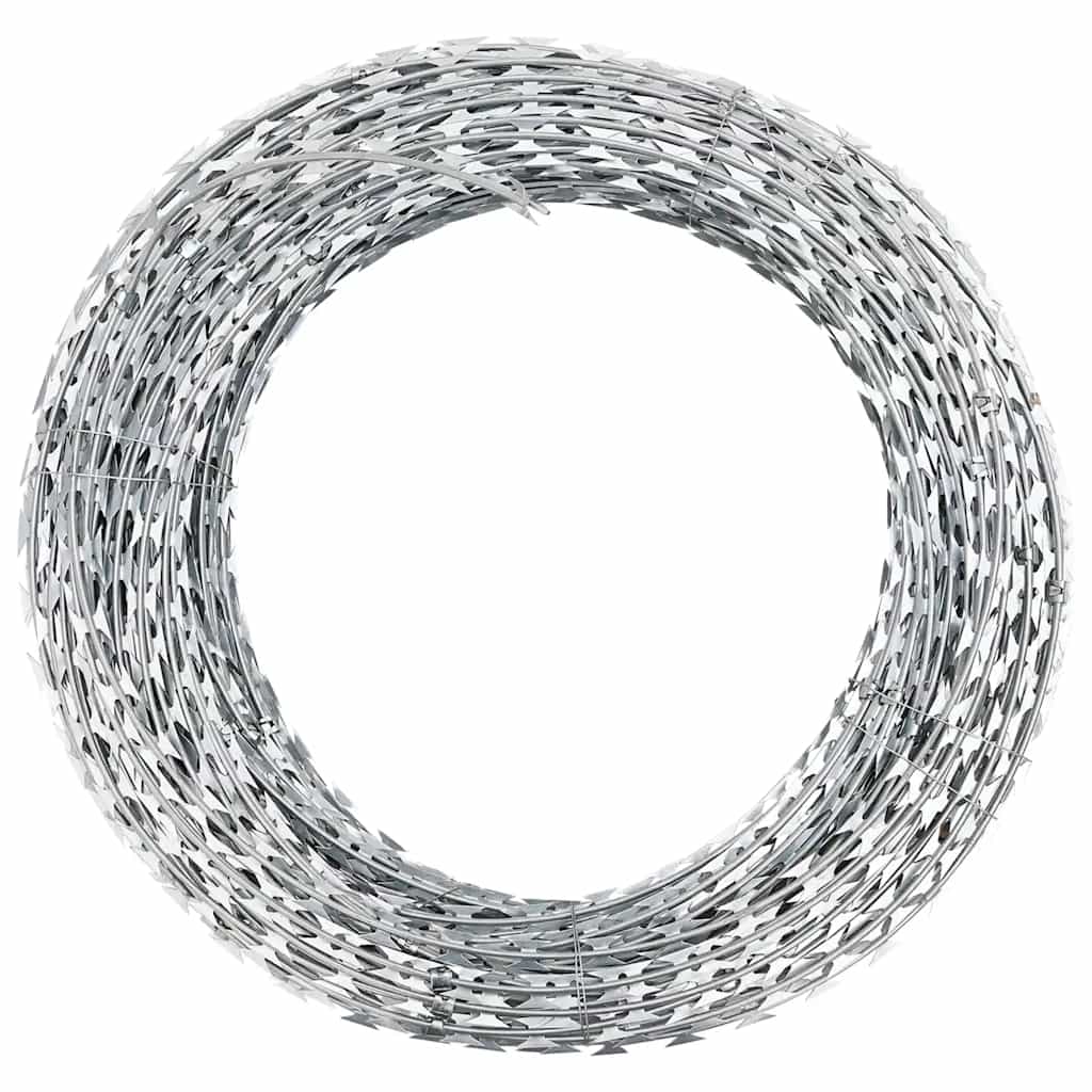 Rolo de arame farpado bto-22 concertina aço galvanizado 100 m
