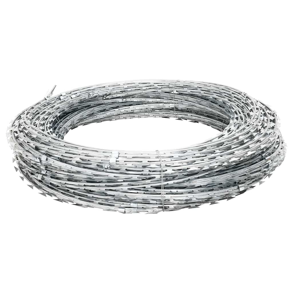 Rolo de arame farpado bto-22 concertina aço galvanizado 100 m