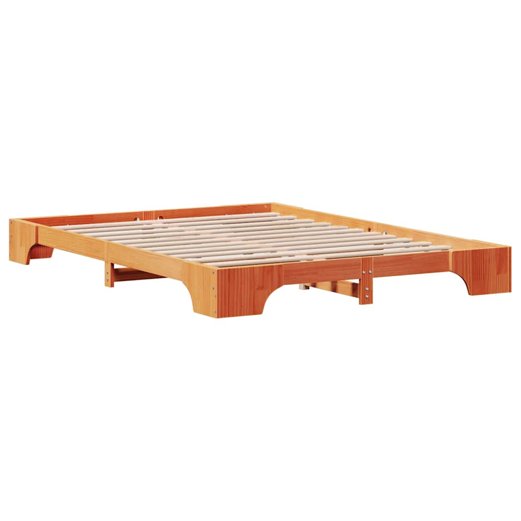 Estrutura da cama marrom cera 140 x 200 cm