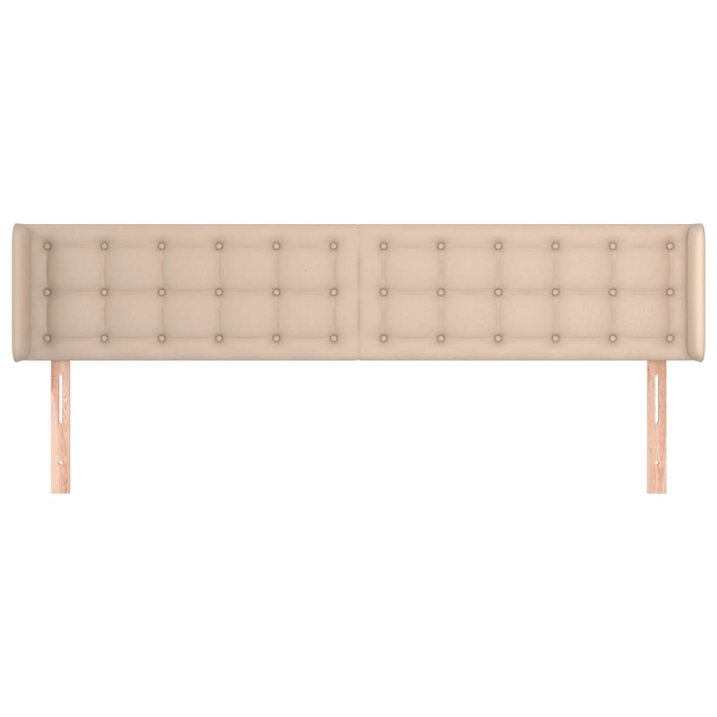 Cabeceira cama abas couro artificial 183x16x78/88 cm cappuccino