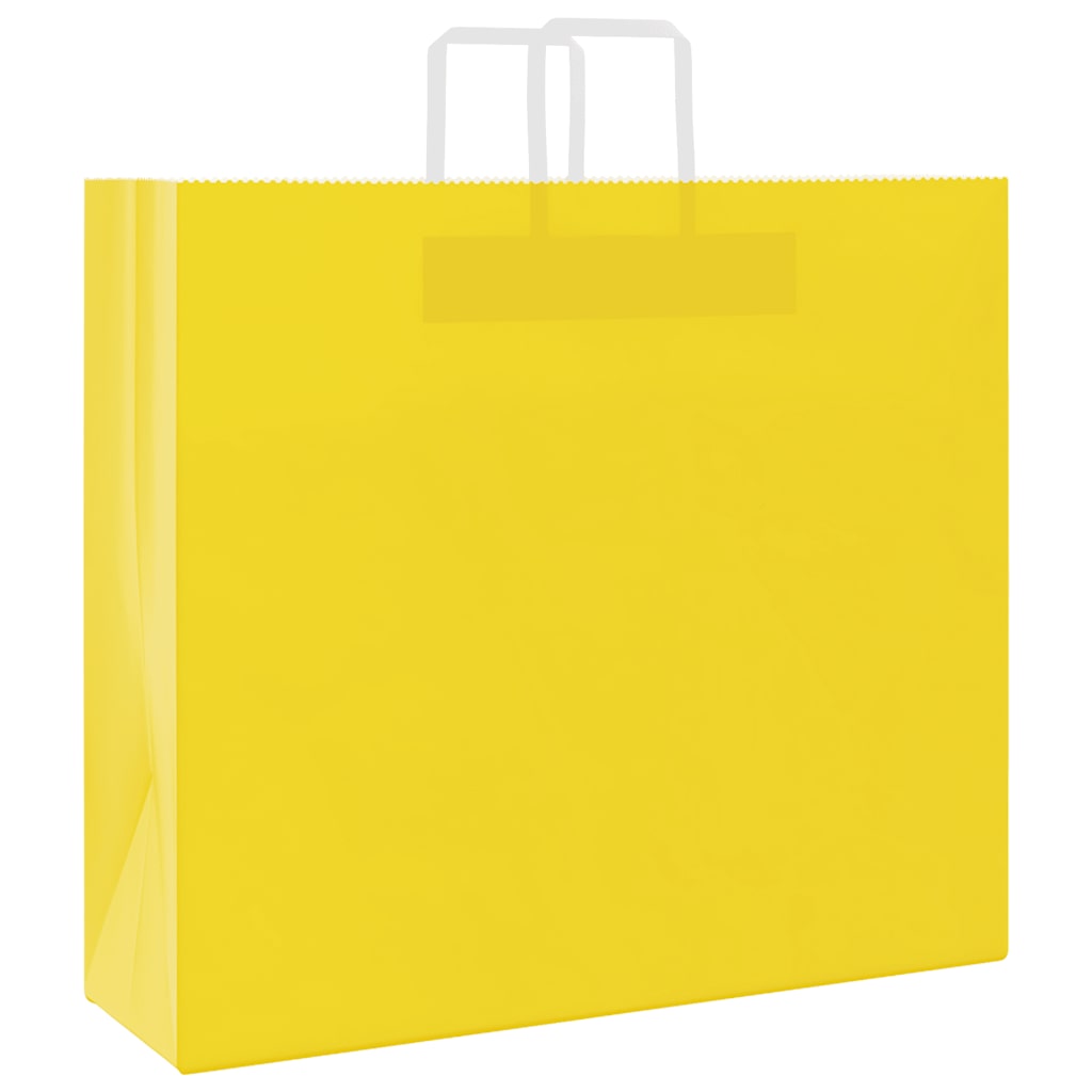 Sacos de papel 50 unid com alças amarelo 54x15x49 cm