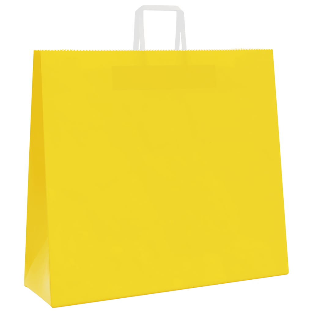Sacos de papel 50 unid com alças amarelo 54x15x49 cm