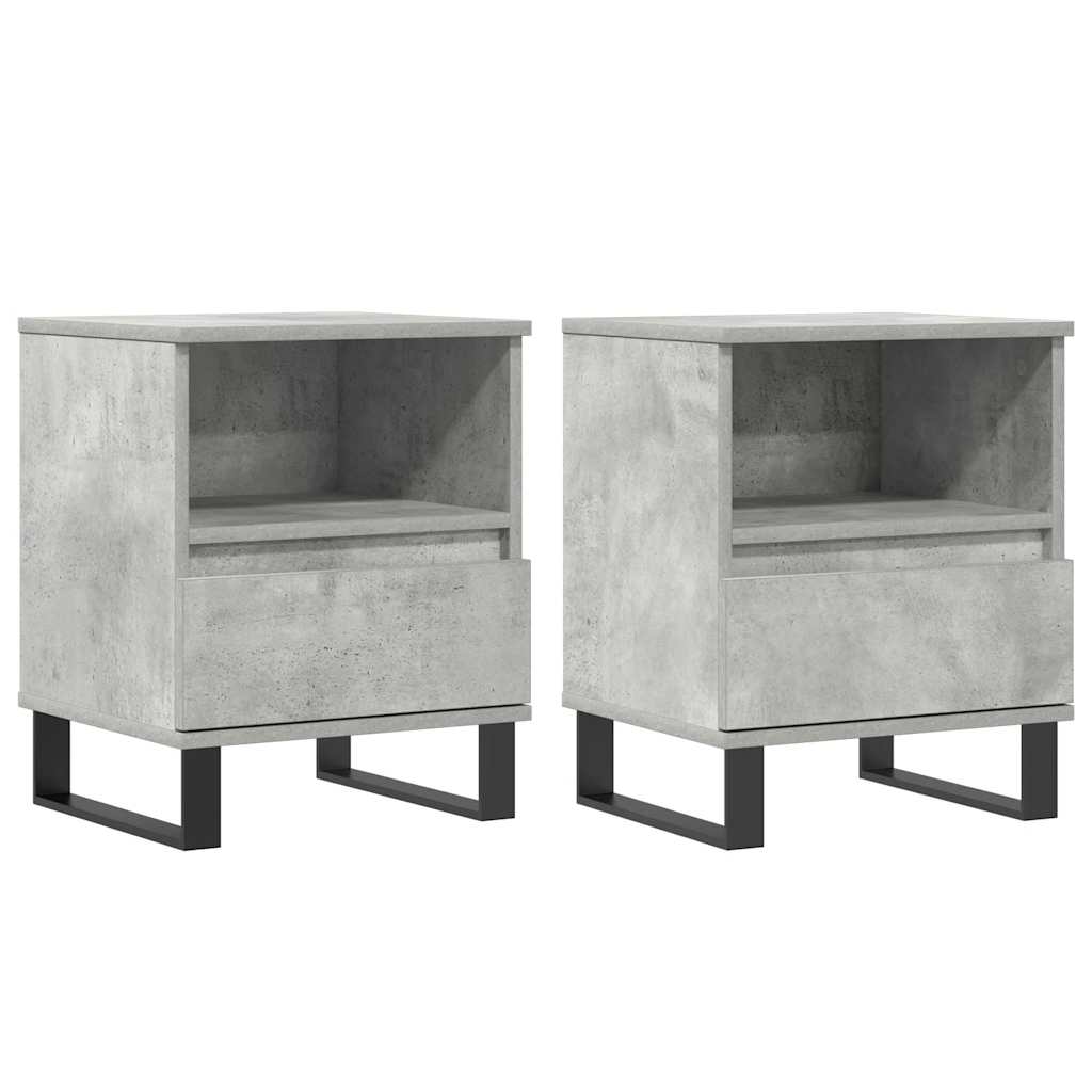 Mesas de cabeceira 2 pcs derivados de madeira cinzento cimento