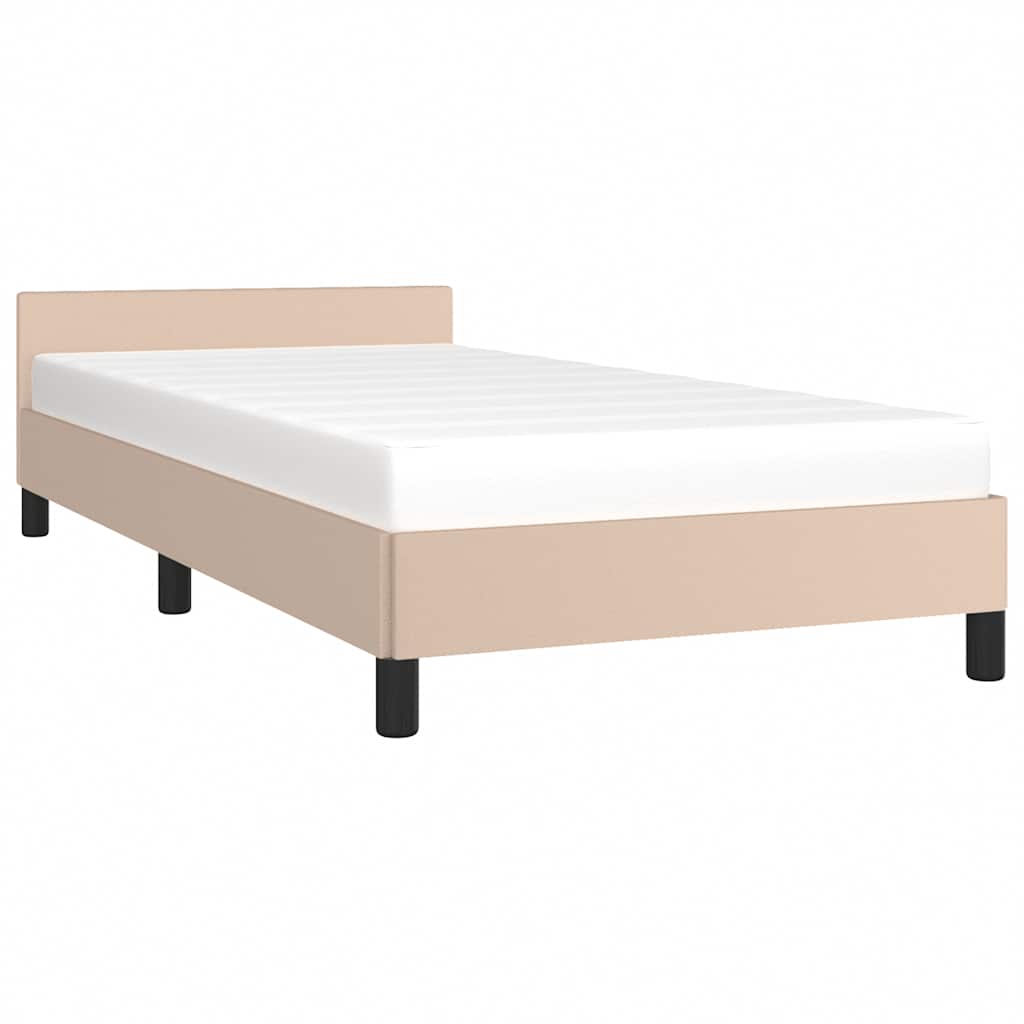 Estrutura cama c/ cabeceira sem colchão 100x200 cm cappuccino