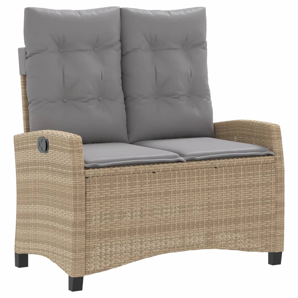 4 Pcs conjunto de jantar p/ jardim c/ almofadões vime PE bege