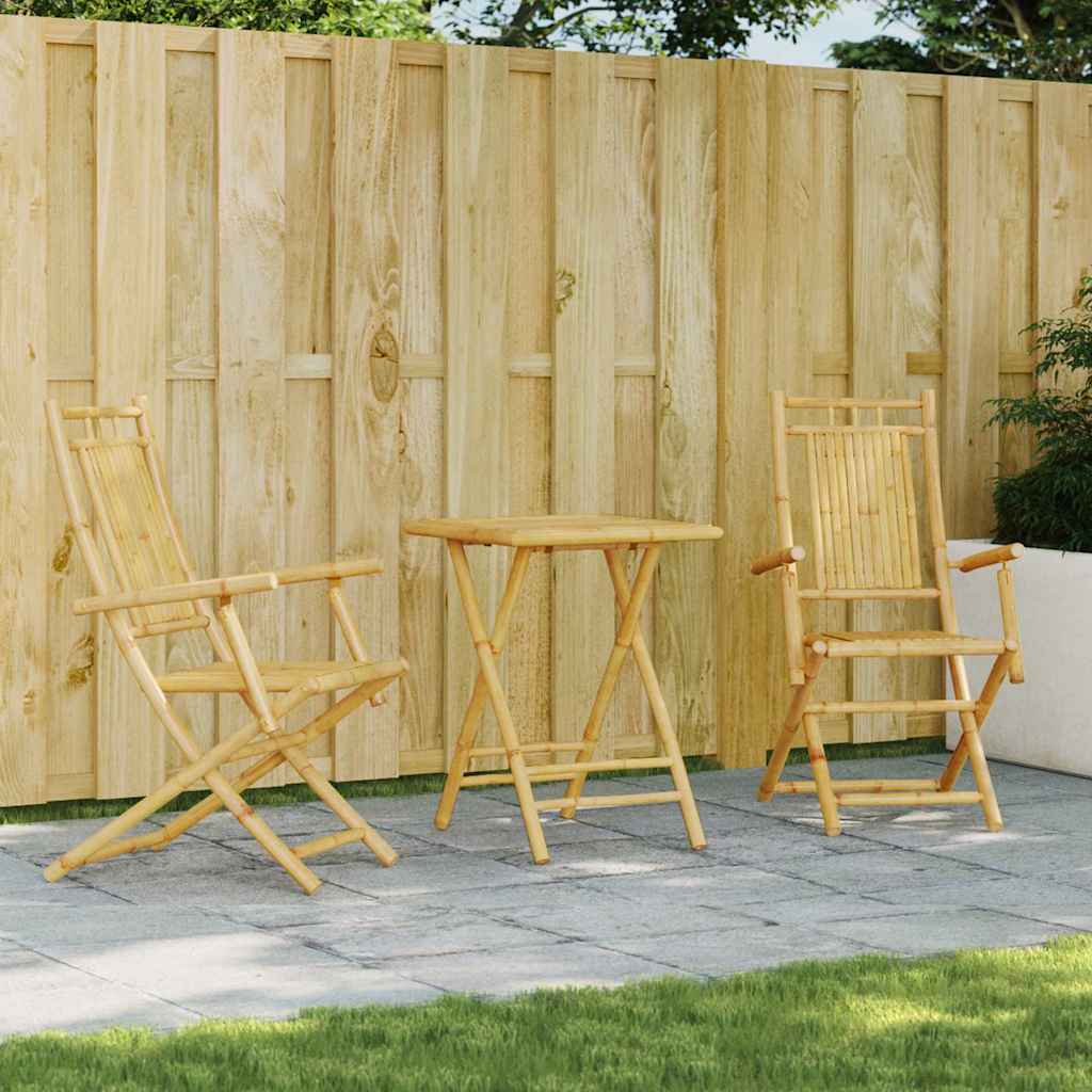 3 Pcs conjunto de bistrô em bambu