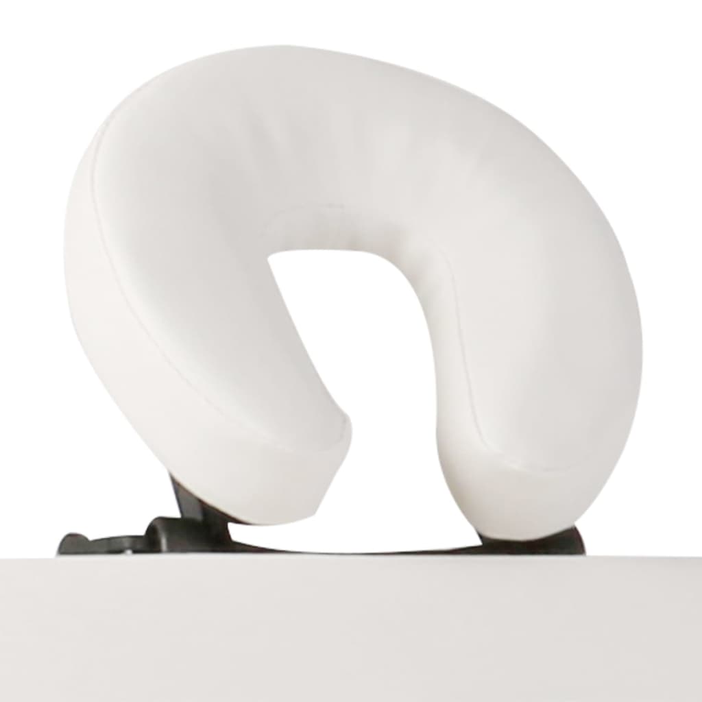 Mesa massagem dobrável 3 zonas estrutura madeira branco nata