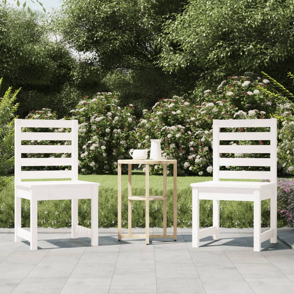 Cadeiras de jardim 2 pcs 50x48x91,5 cm pinho maciço branco