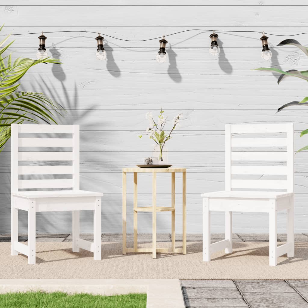 Cadeiras de jardim 2 pcs 50x48x91,5 cm pinho maciço branco