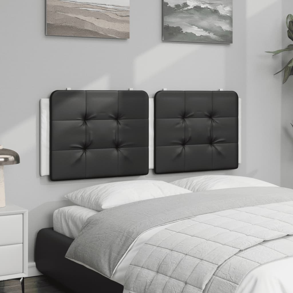 Almofadão de cabeceira zadar 140 cm couro artificial preto e branco
