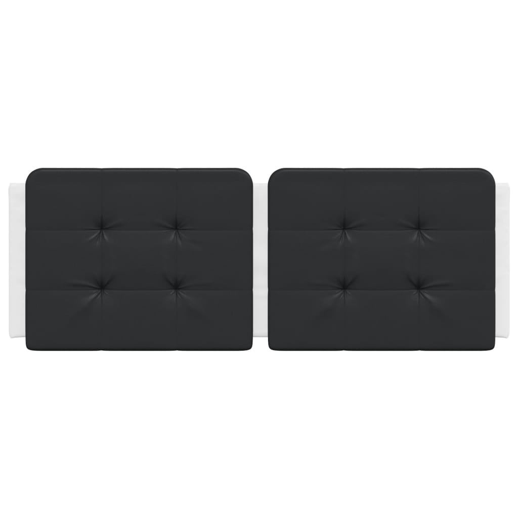 Almofadão de cabeceira zadar 140 cm couro artificial preto e branco