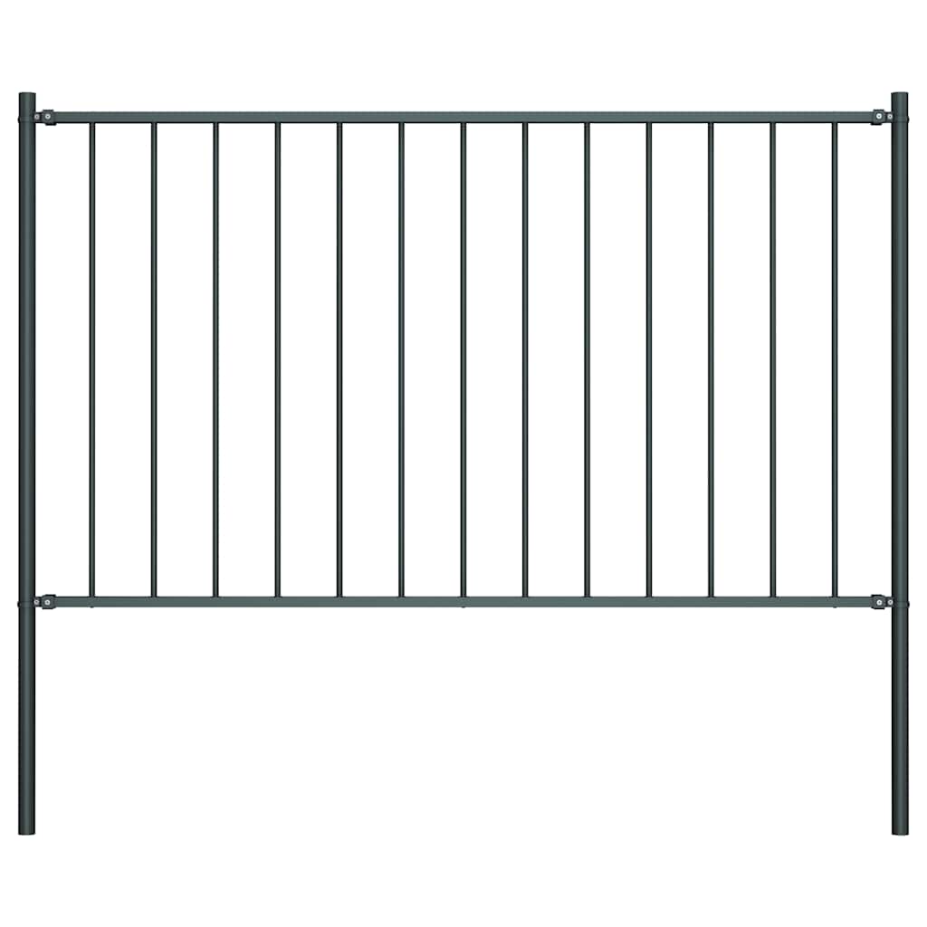 Painel de cerca woerden com postes de aço 1,7x1,25 m antracite