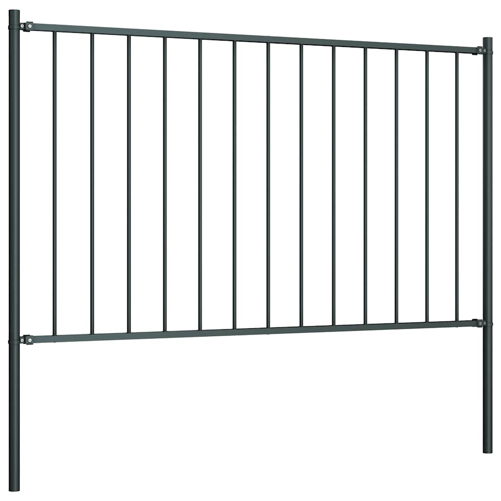Painel de cerca woerden com postes de aço 1,7x1,25 m antracite