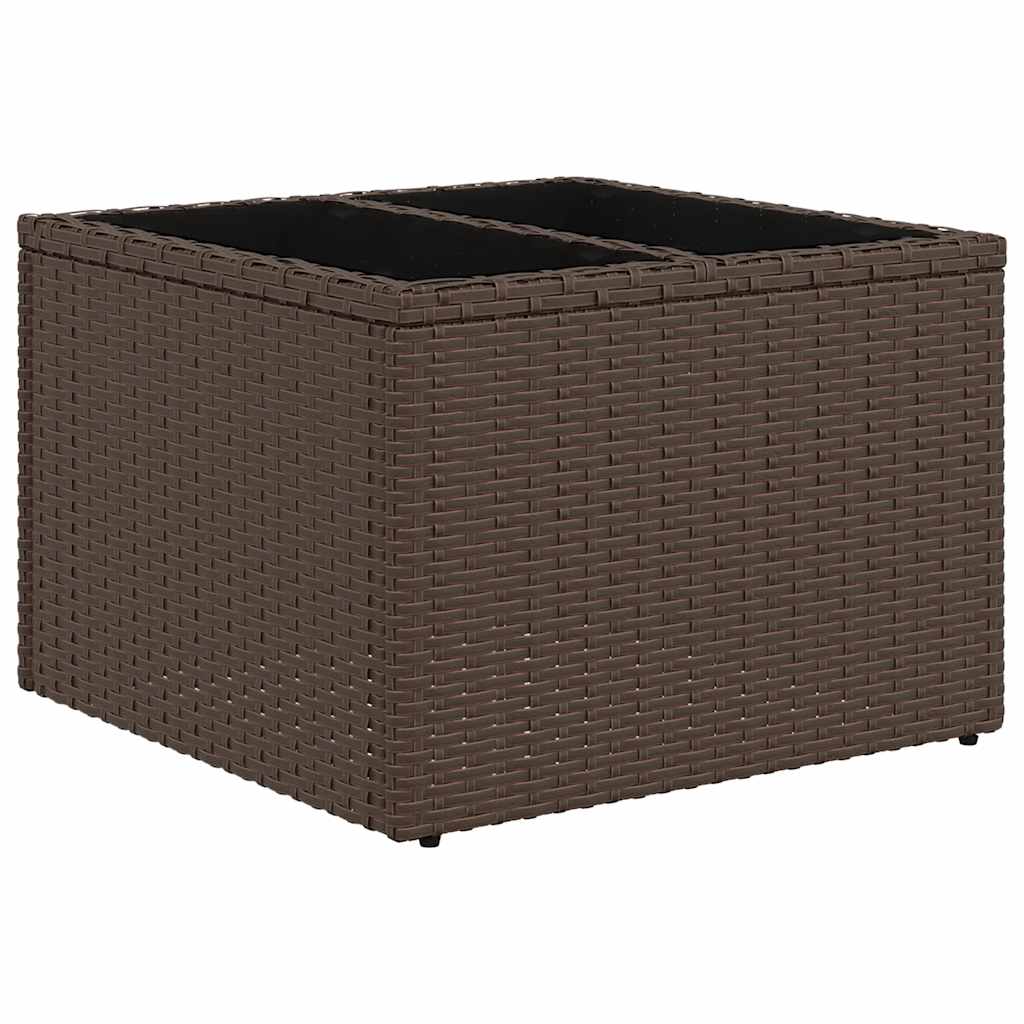 Conjunto de sofá de jardim com 9 peças e almofadas em rattan sintético marrom