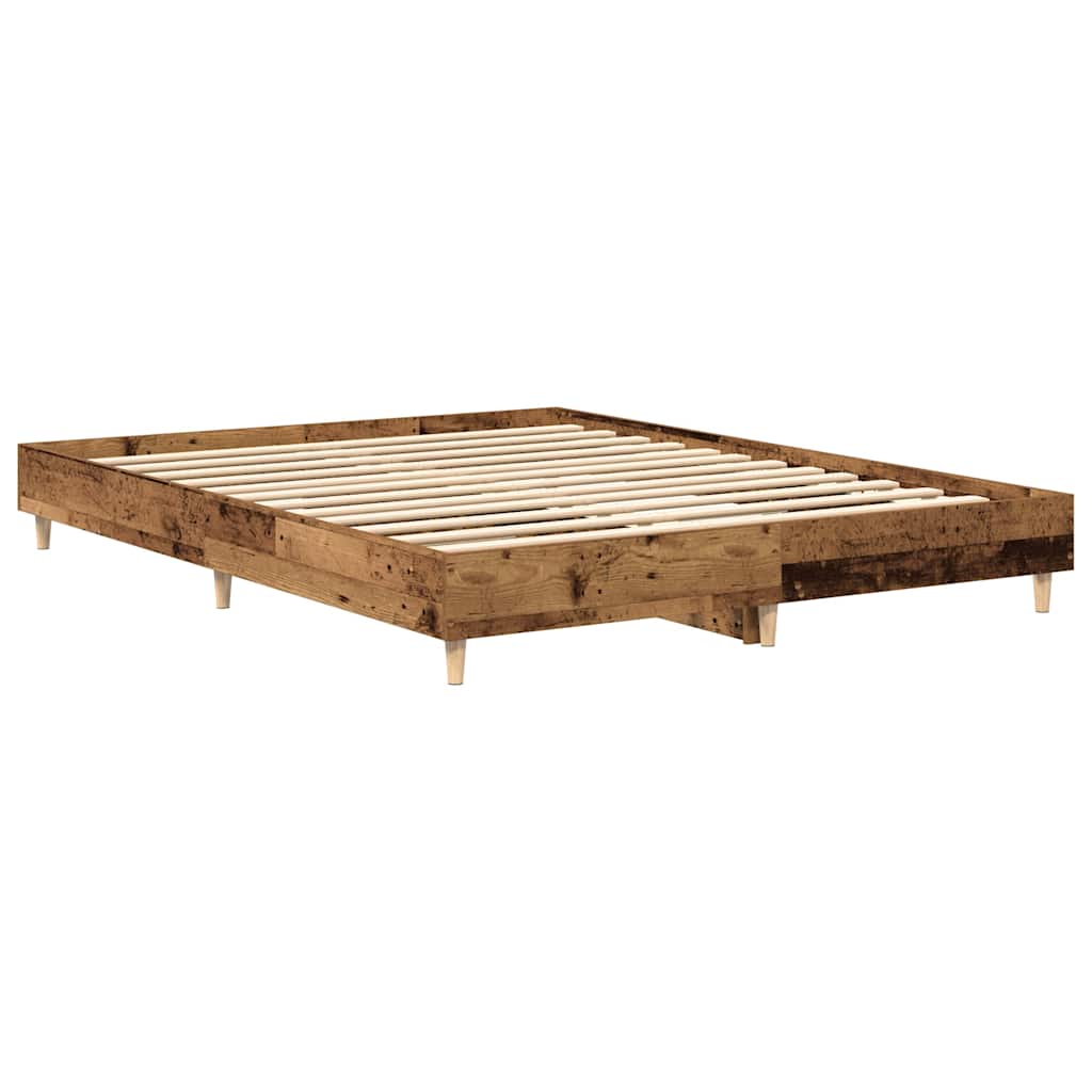 Estrutura de cama sem colchão 150x200 cm madeira velha