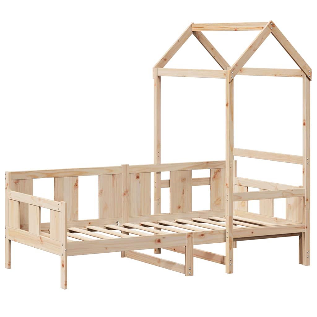 Sofá-cama com telhado 80x200 cm madeira de pinho maciça