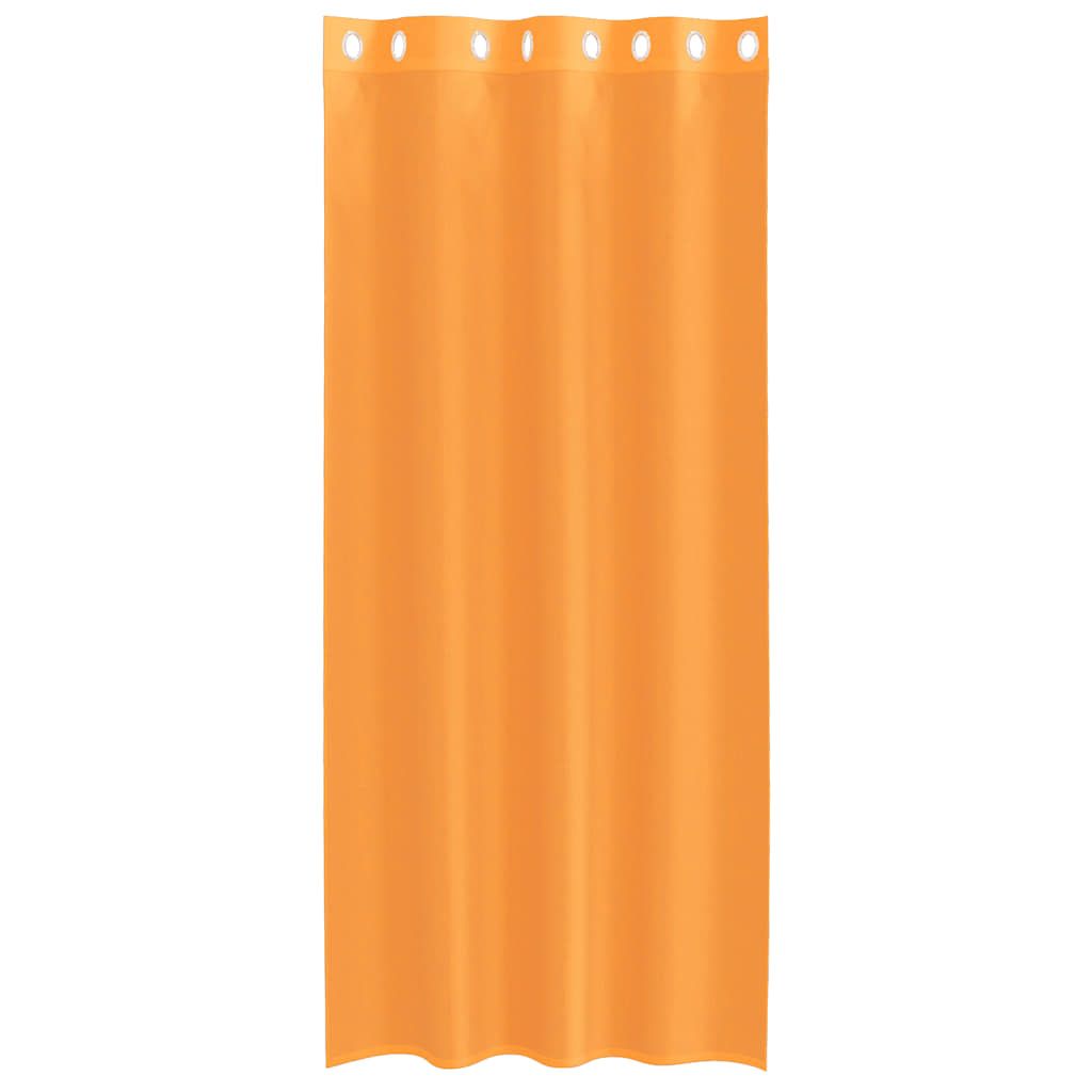 Cortinas de voile com ilhós 2 pcs laranja 140x225 cm