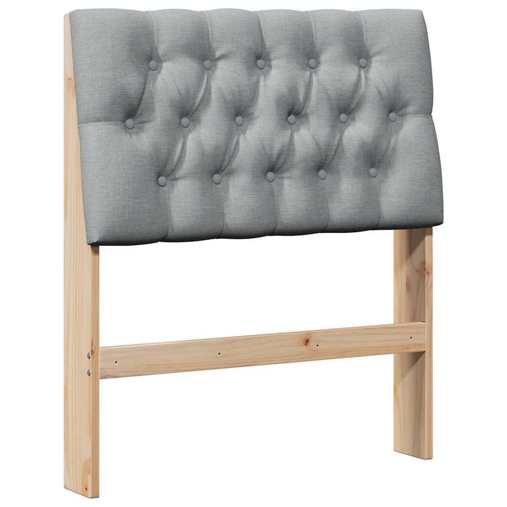 Cabeceira estofada cinzento-claro 75 cm