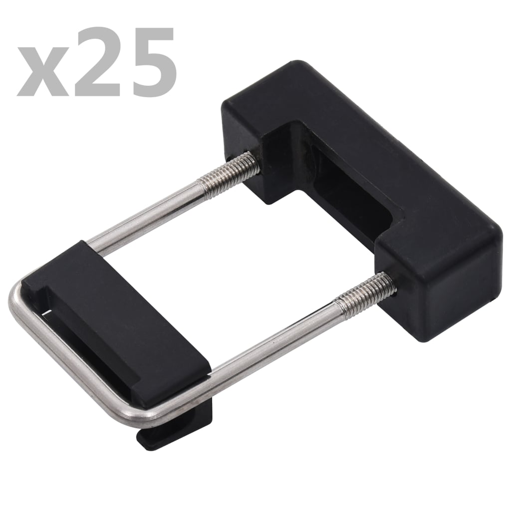 Conetor em u c/ plástico p/ postes cercas 60x40 mm 25 conjuntos