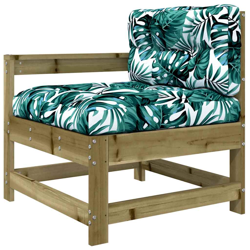 3 Pcs conjunto lounge de jardim c/ almofadões pinho impregnado