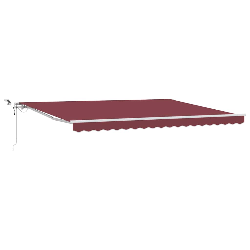 Toldo retrátil automático com luz LED 450x300 cm bordô