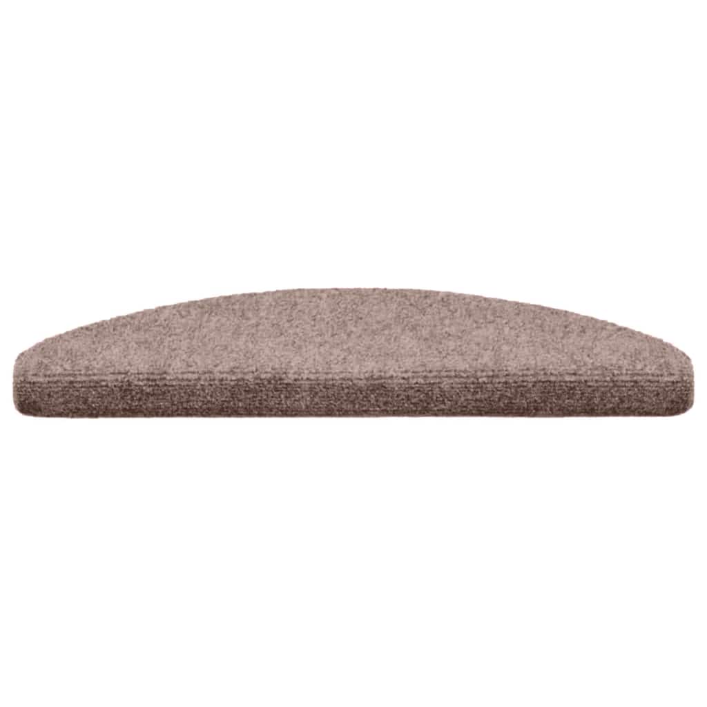 Tapetes de escada autoadesivos 30 peças 65x21x4 cm marrom claro semicircular grande