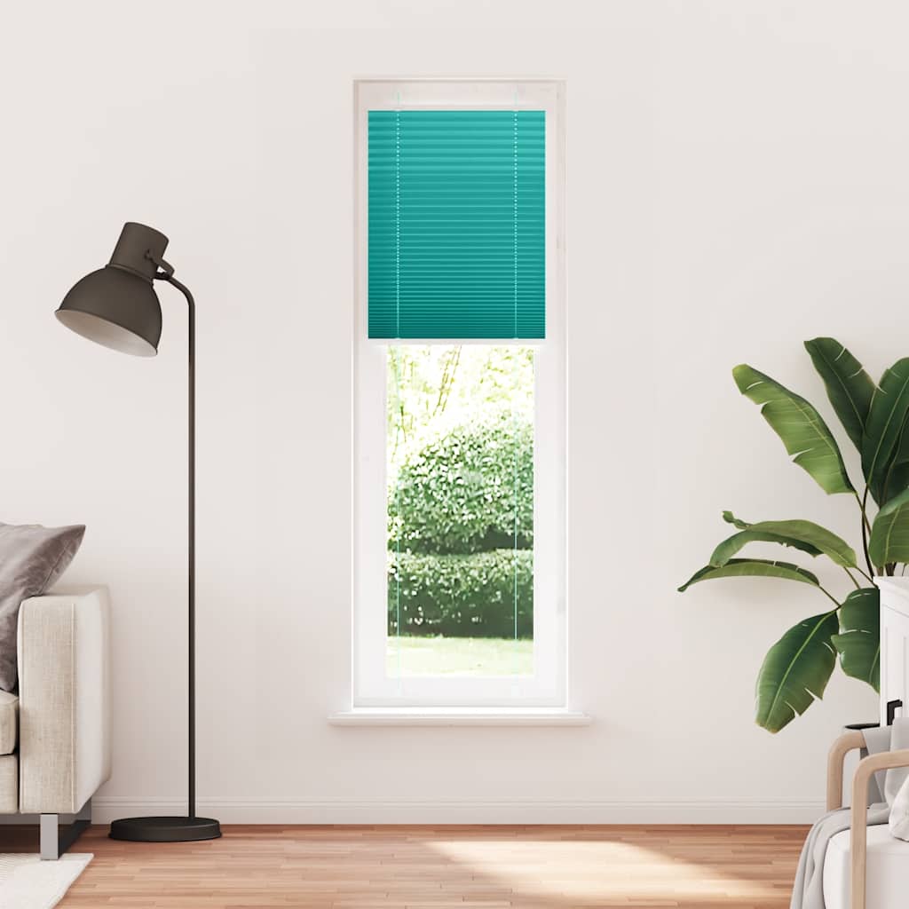 Plissado cego gasolina verde 65x200 cm largura tecido 64,4 cm