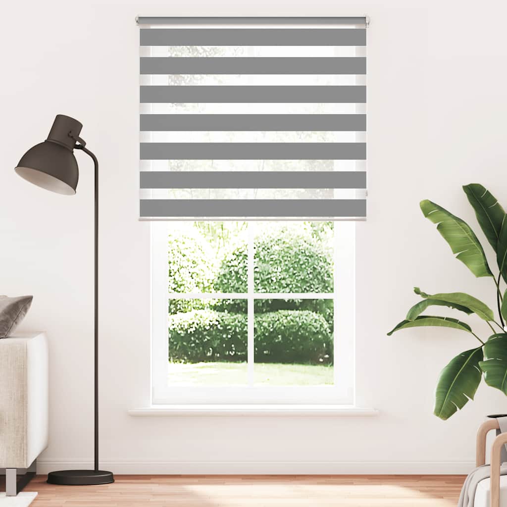 Cortina zebra, 120,9 x 230 cm, largura do tecido 116,7 cm, cinza