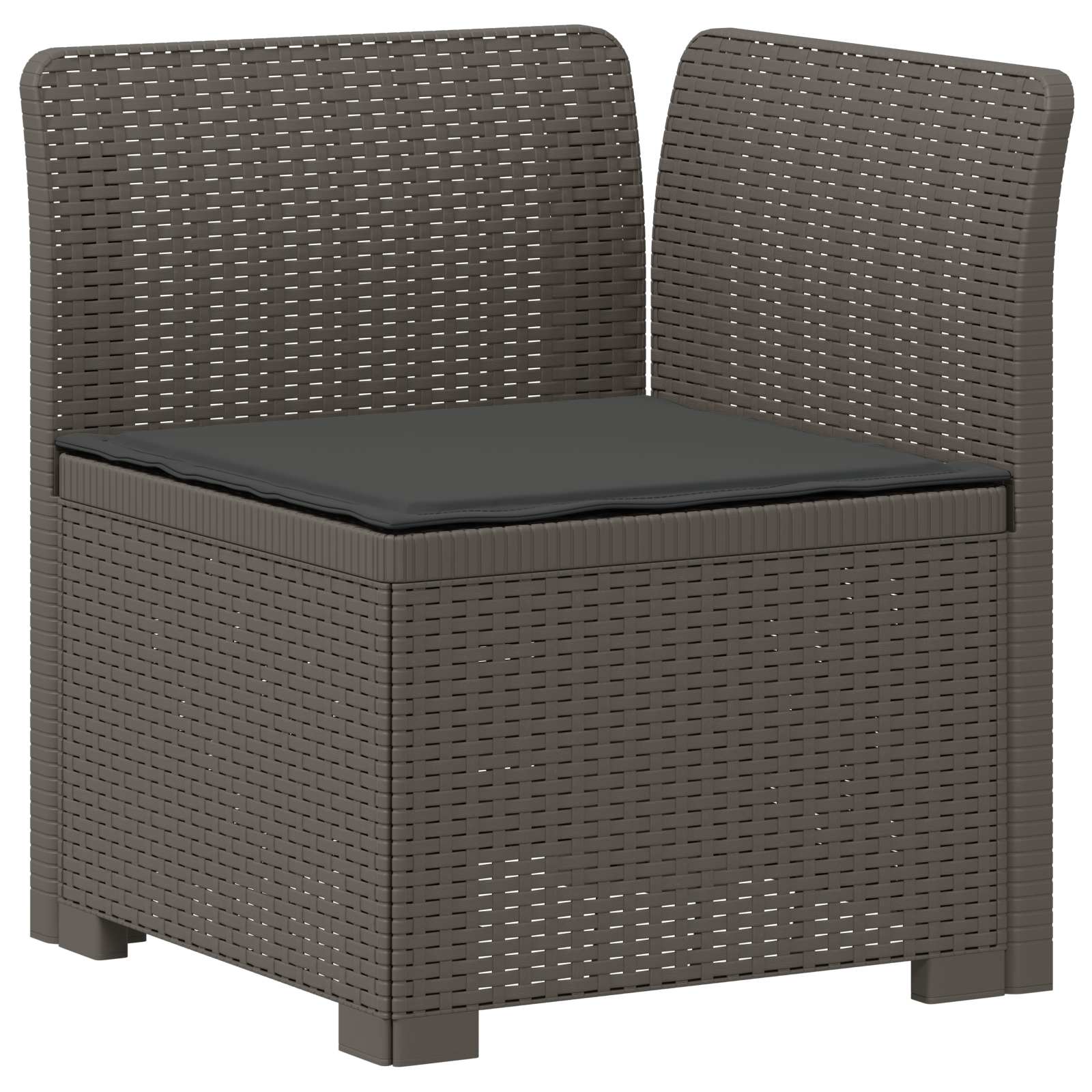Sofá de jardim 1 lugar com almofada look rattan PP