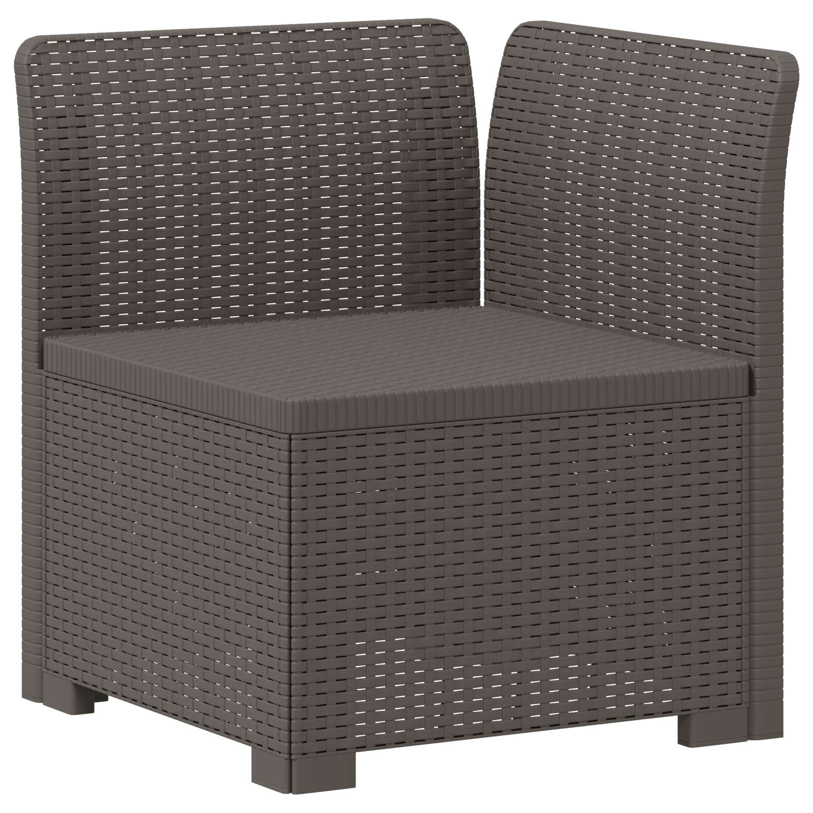 Sofá de jardim 1 lugar com almofada look rattan PP