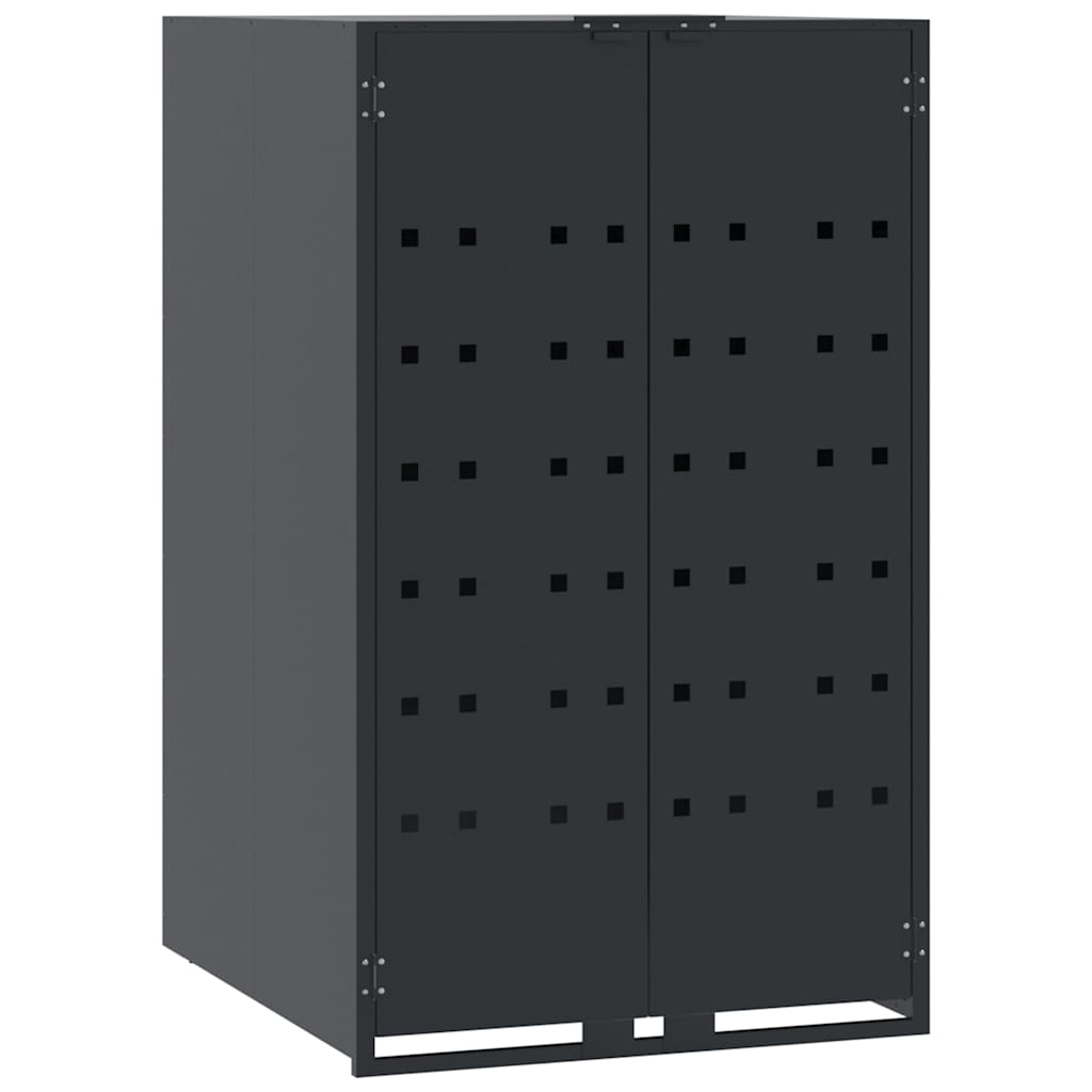 Armazenamento de lixeira com rodas para lixeira individual antracite 69x79x117 cm aço