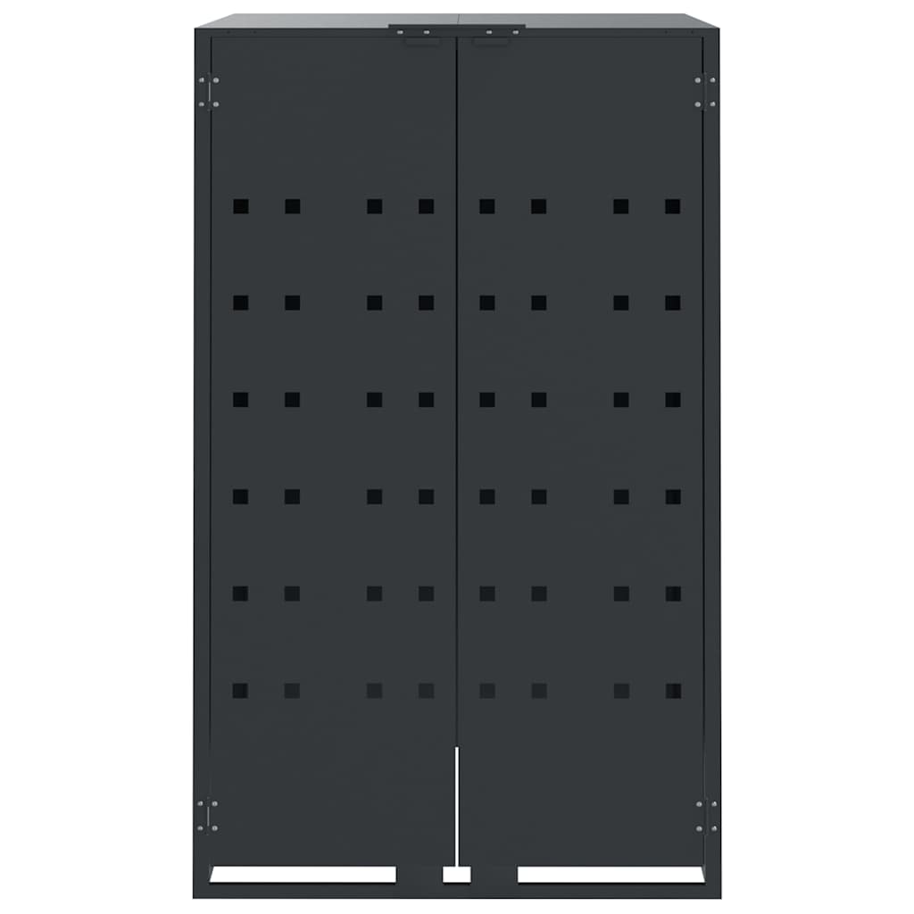 Armazenamento de lixeira com rodas para lixeira individual antracite 69x79x117 cm aço