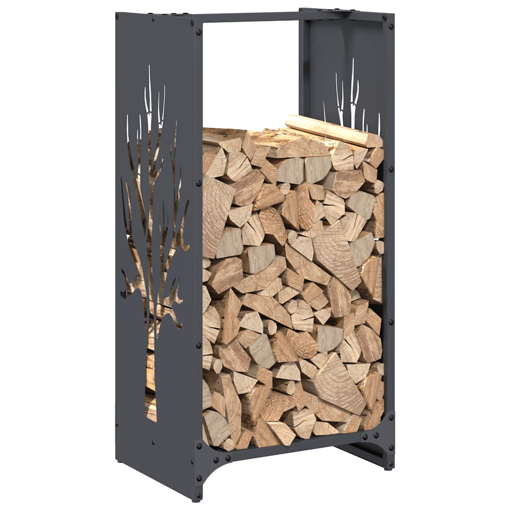 Suporte para lenha 40x30x80 cm aço laminado a frio antracite
