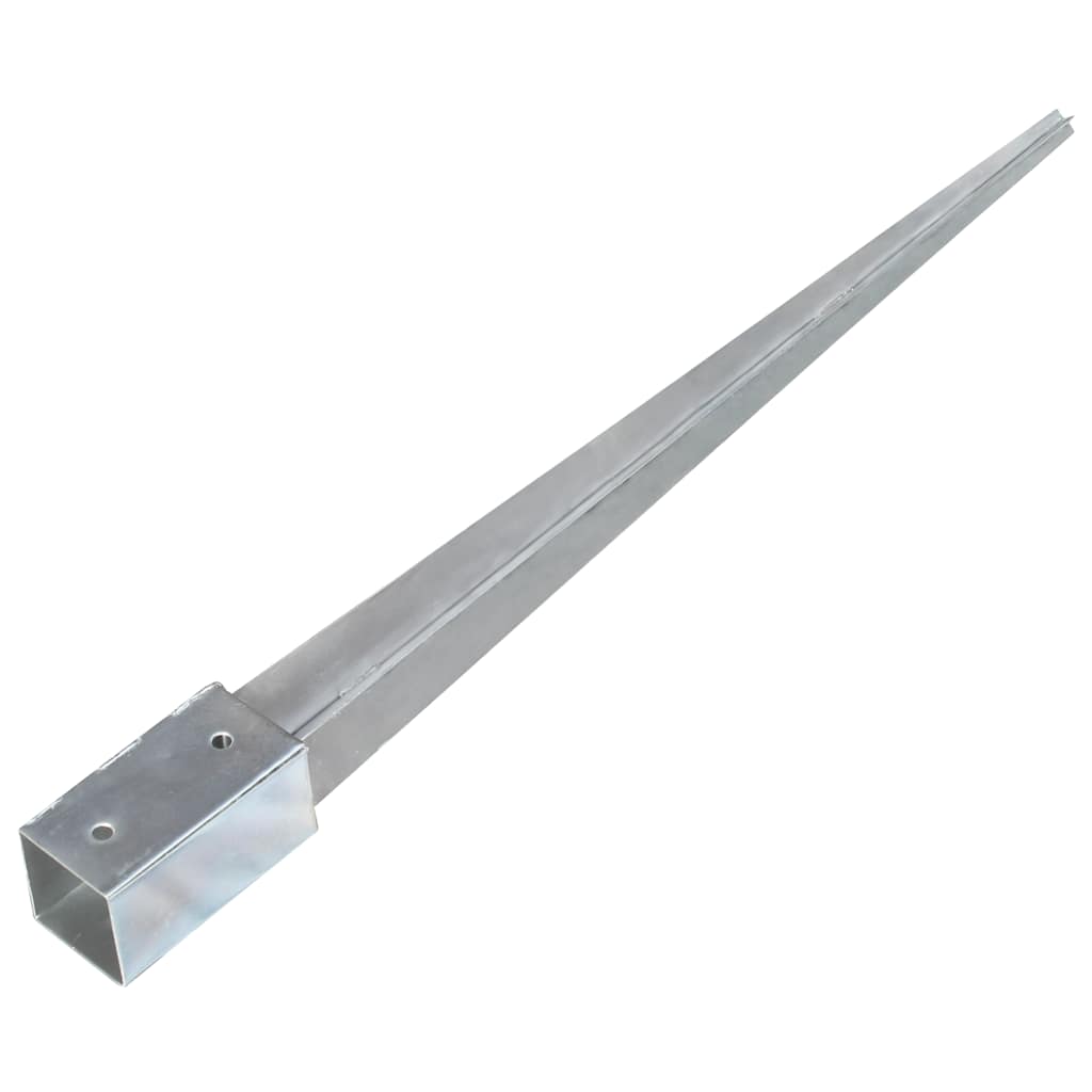 Estacas de enterrar 6 pcs 7x7x90 cm aço galvanizado prateado