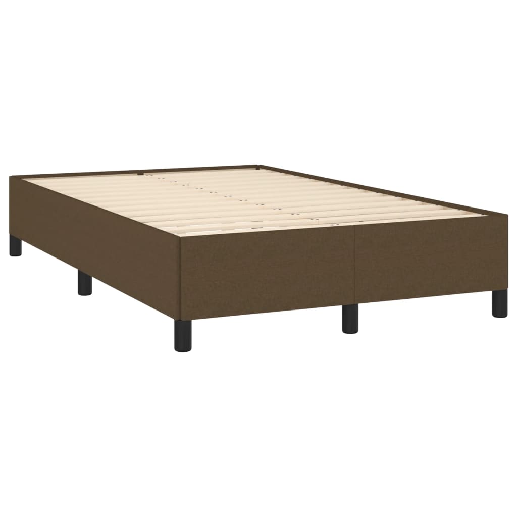 Estrutura de cama sem colchão 120x200 cm tecido castanho-escuro