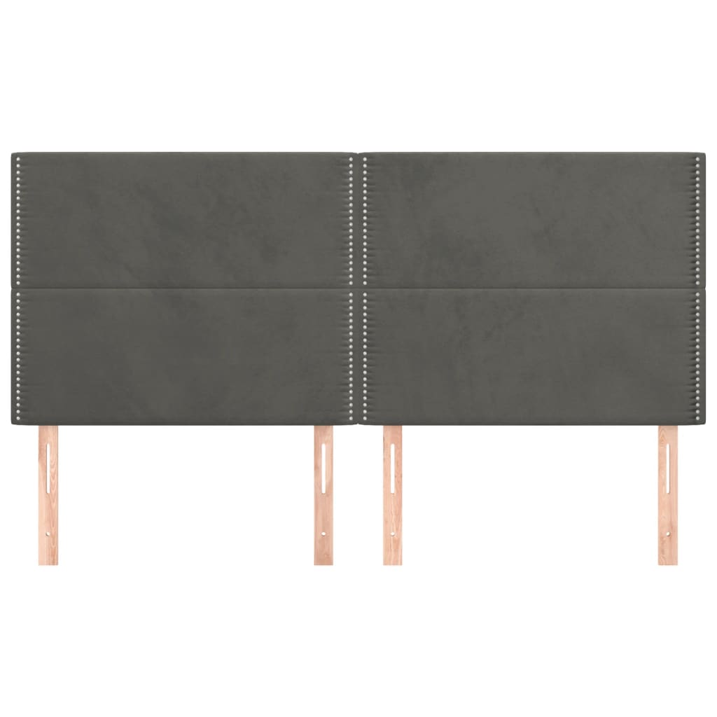Cabeceira cinza escuro 180x5x118/128 cm veludo