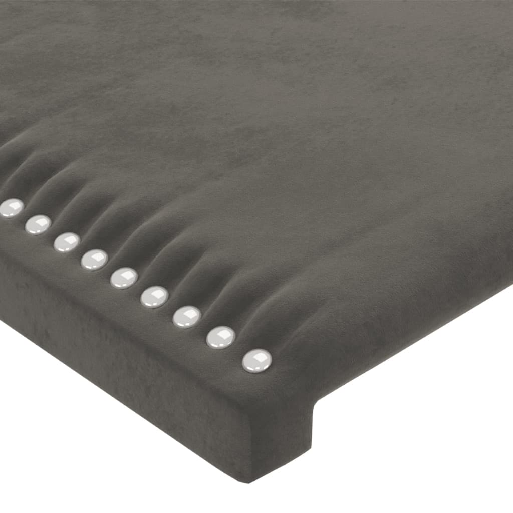 Cabeceira cinza escuro 180x5x118/128 cm veludo